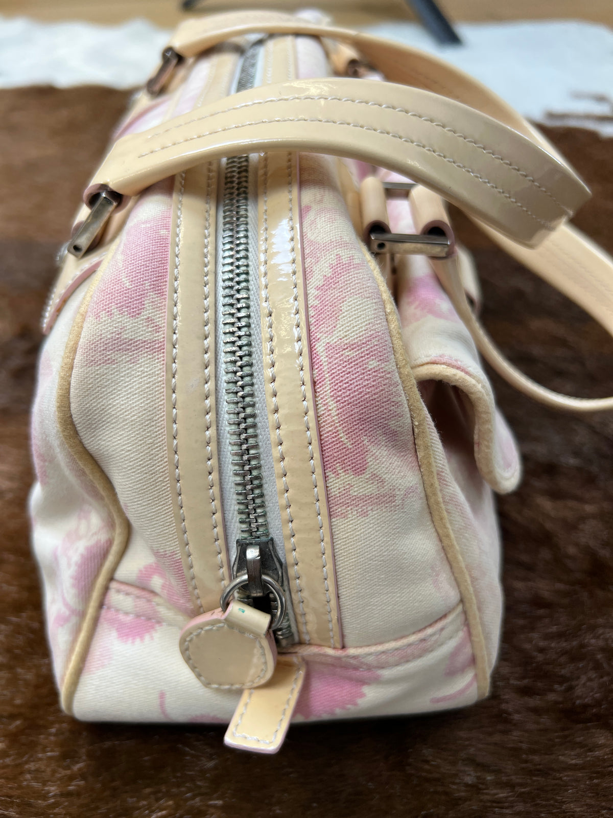 Dior Pink Monogram Boston Top Handle Bag