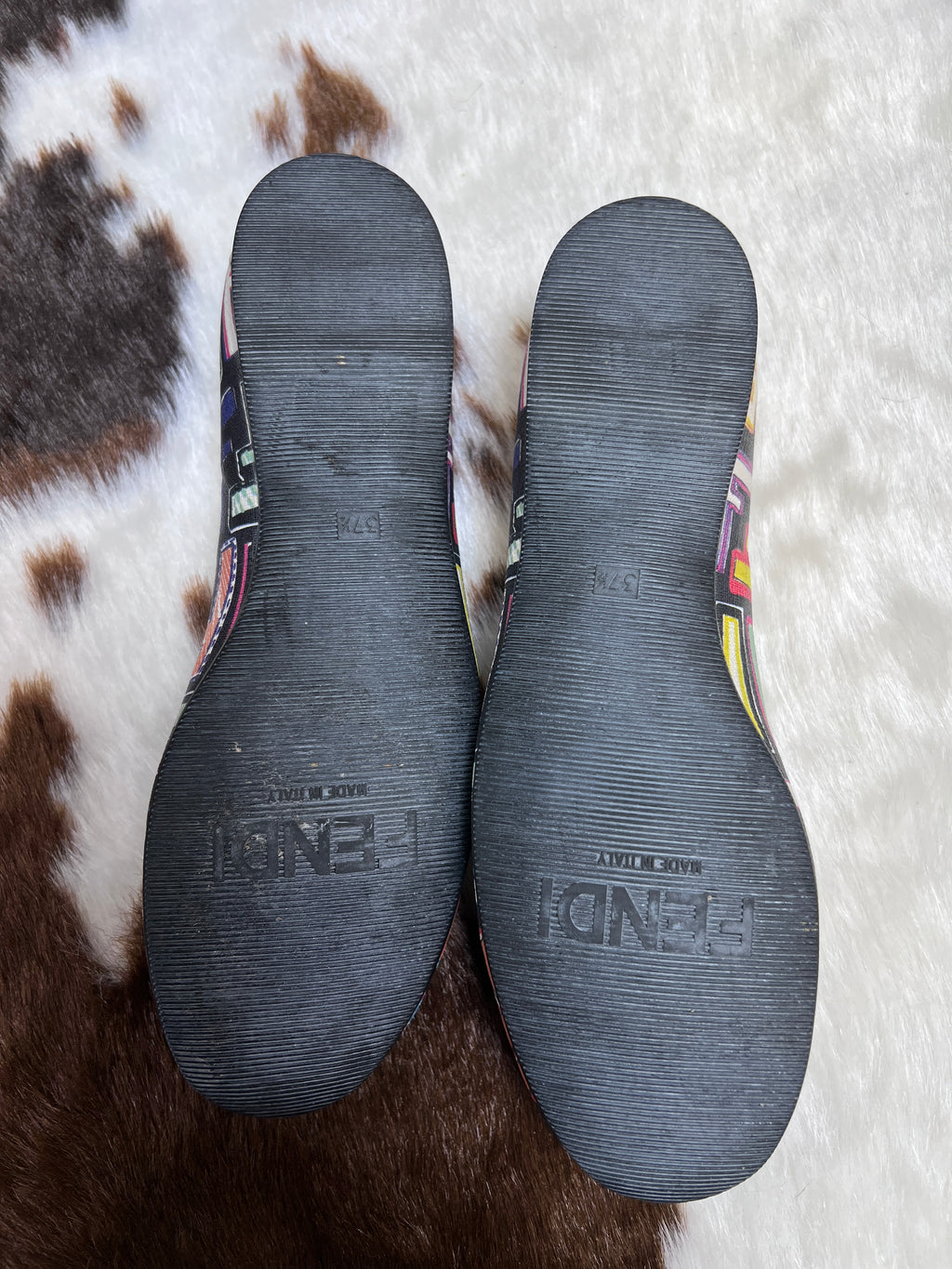 Fendi FF Monogram Multicolo Ballet Flats EU37.5