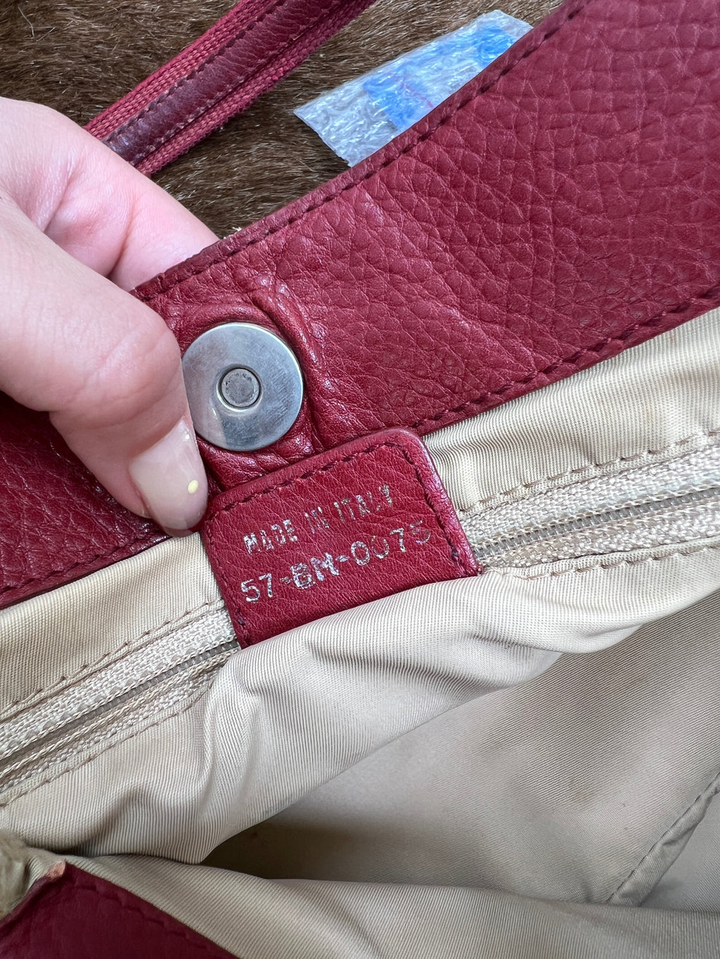 Dior Burgundy  Canvas Shoulder Bag