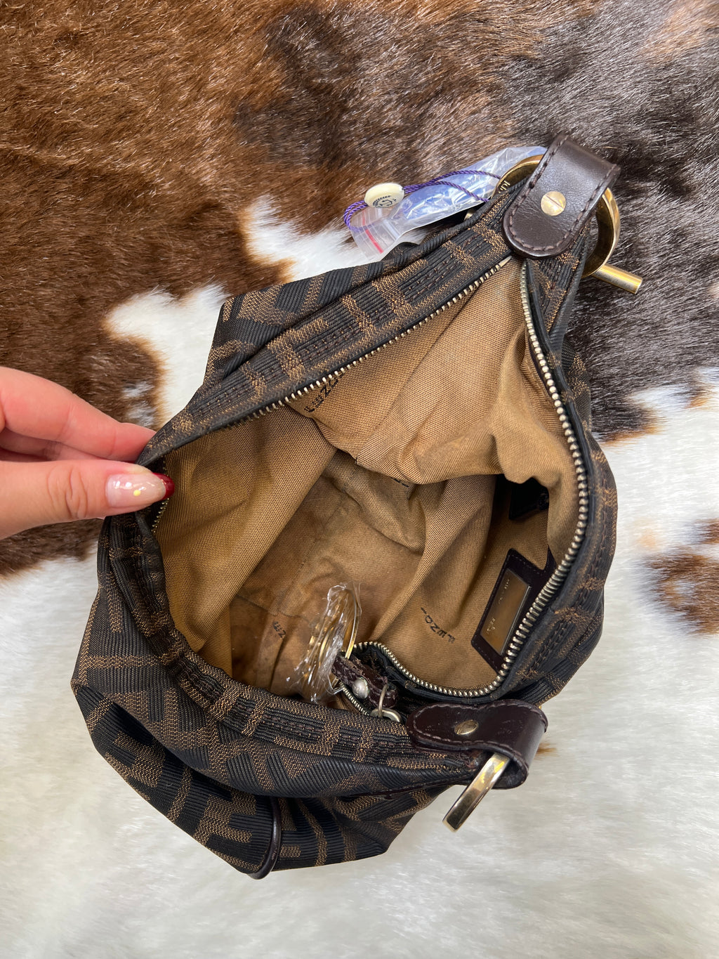 Fendi Zucca Monogram Chain Shoulder Bag