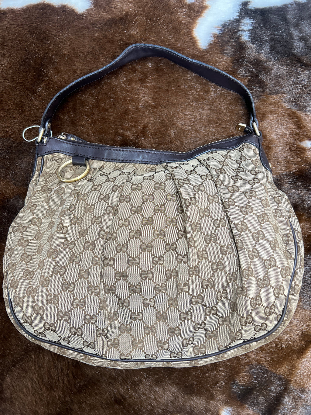 Gucci GG Canvas Crescent Hobo Bag