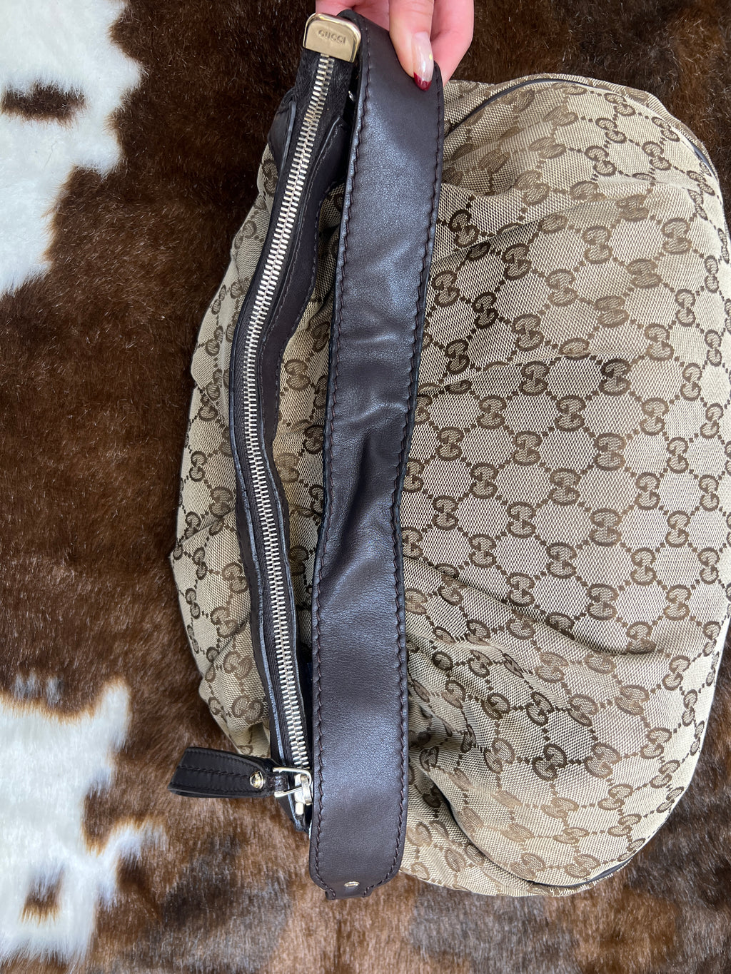 Gucci GG Canvas Crescent Hobo Bag