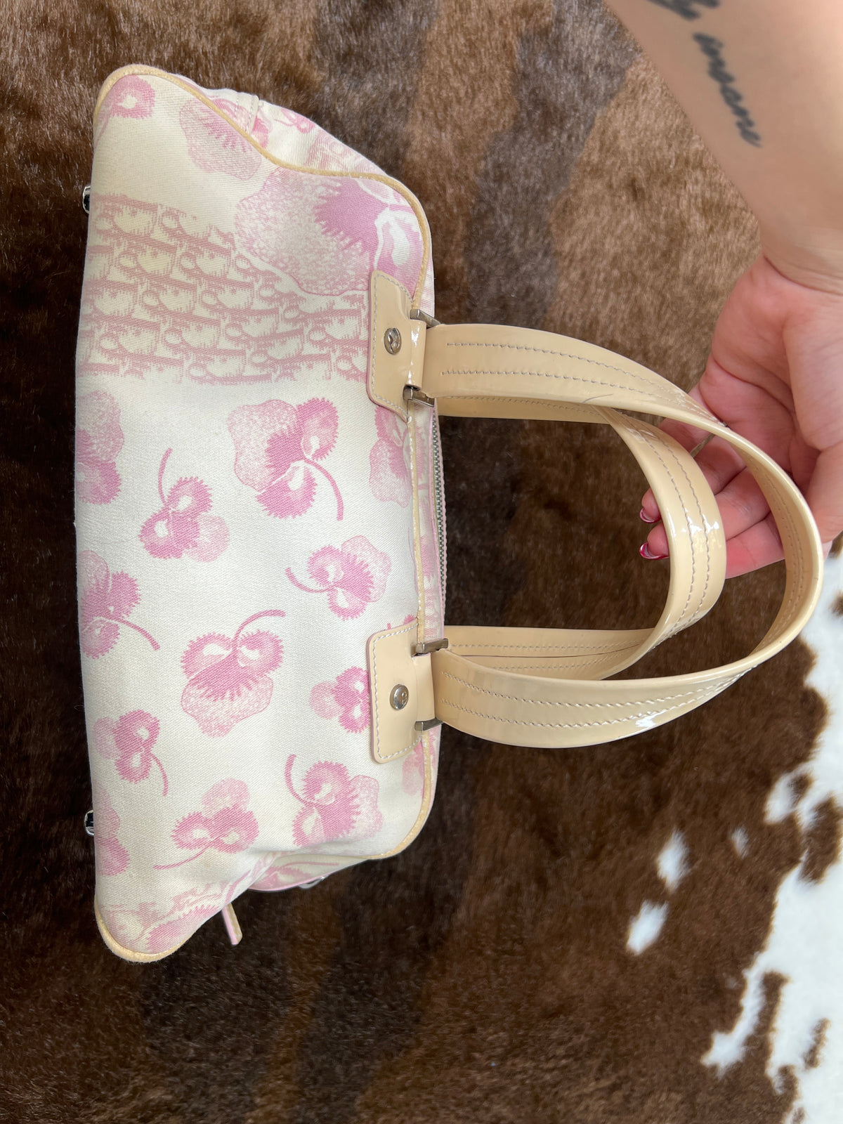 Dior Pink Monogram Boston Top Handle Bag