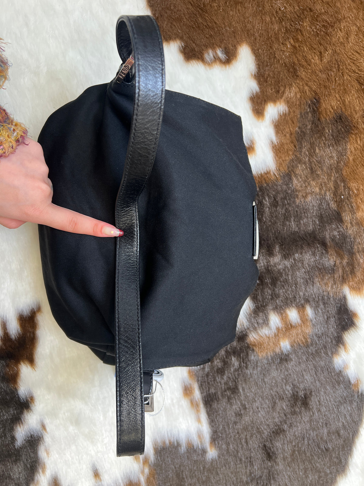 Fendi Black Baguette Shoulder Bag