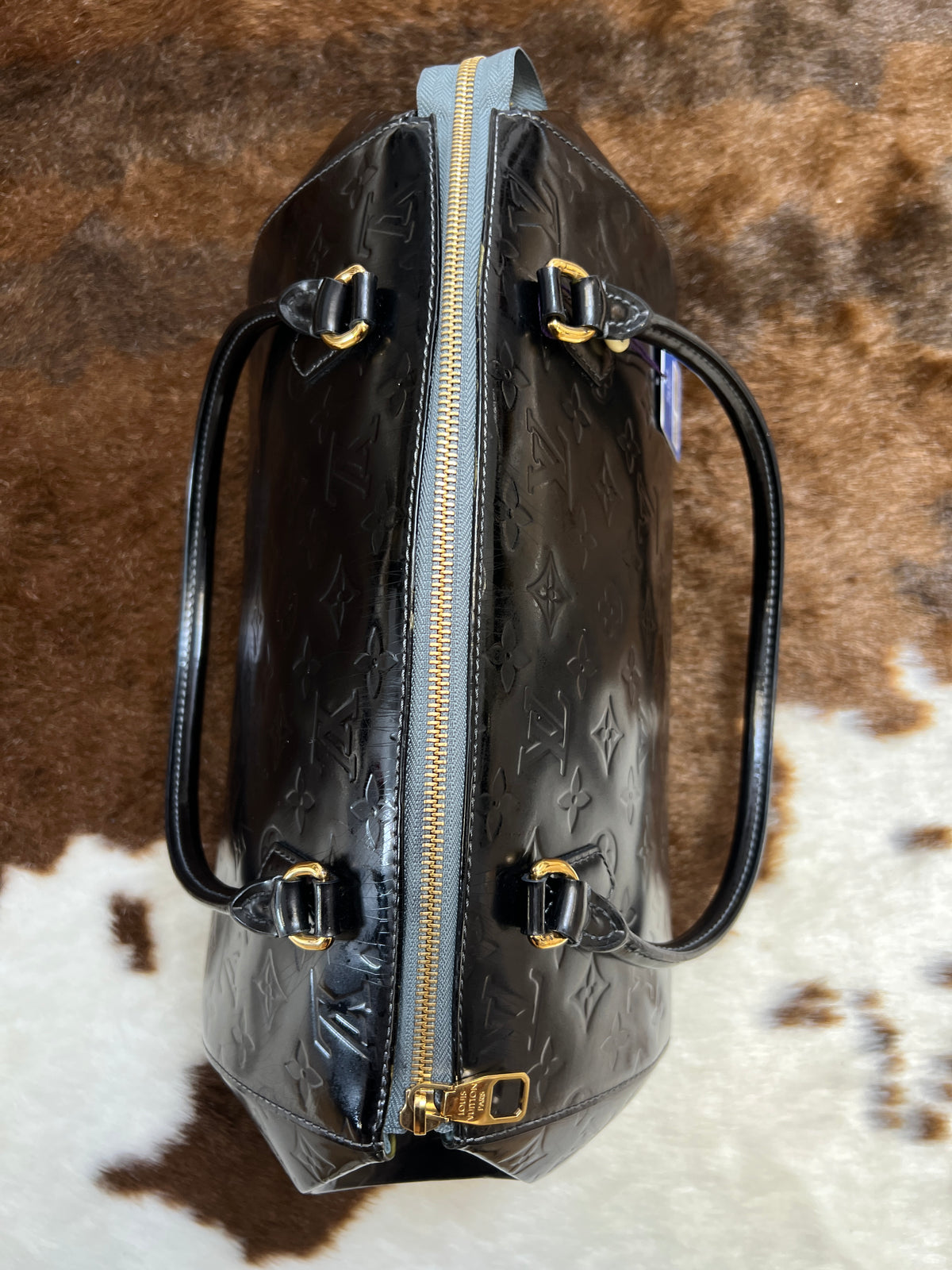 Louis Vuitton Black Monogram Vernis Top Handle Bag