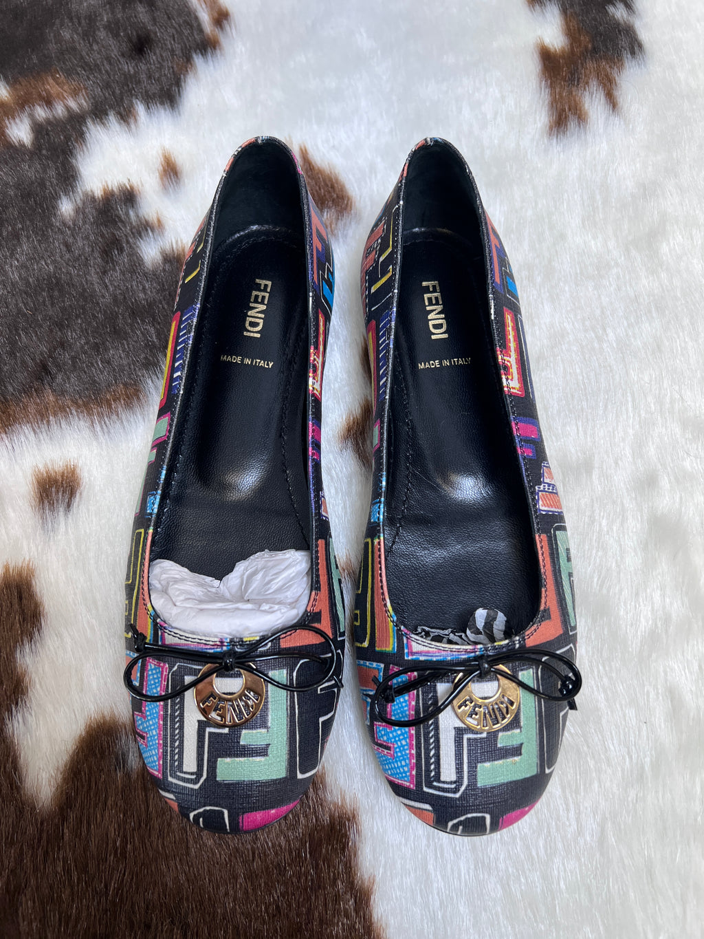 Fendi FF Monogram Multicolo Ballet Flats EU37.5