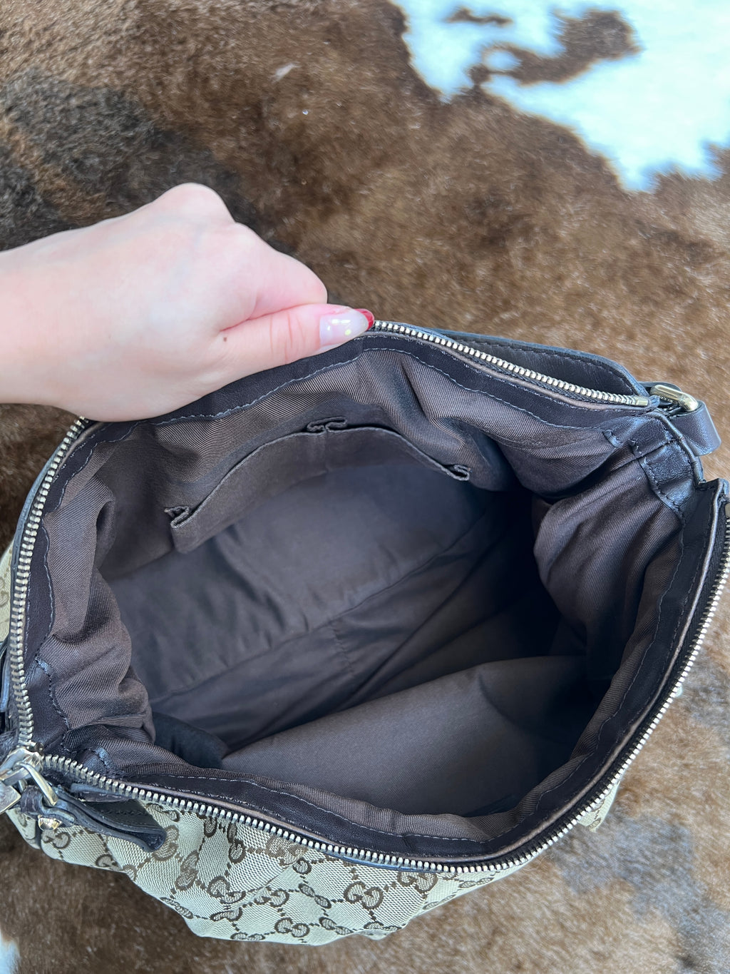 Gucci GG Canvas Crescent Hobo Bag