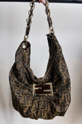 Fendi Zucca Chain Hobo Shoulder Bag