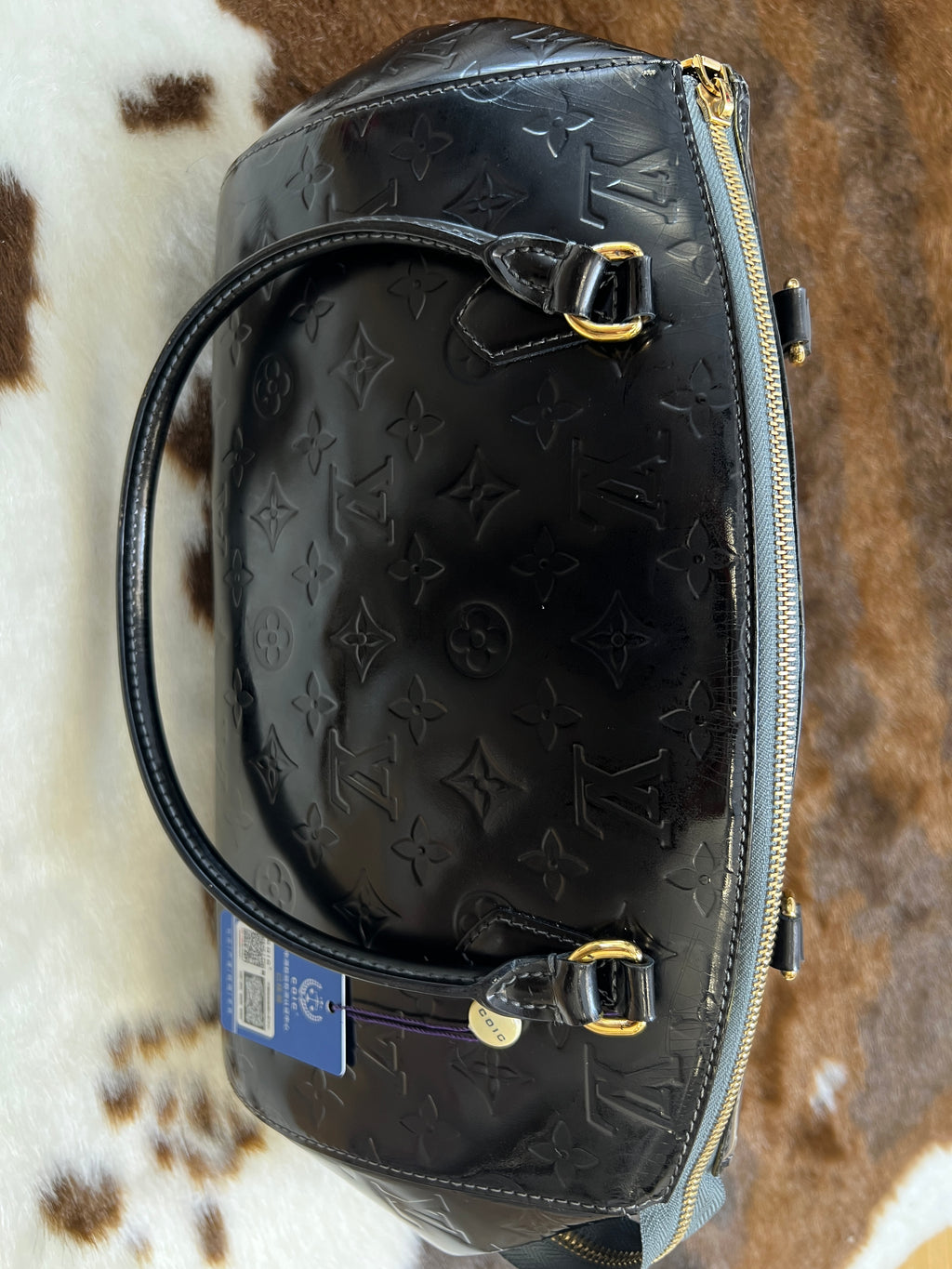 Louis Vuitton Black Monogram Vernis Top Handle Bag