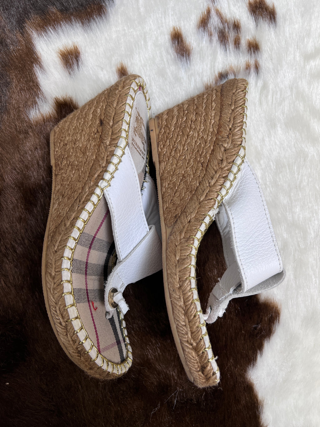 Burberry Nova Check Espadrille Flip Flop Sandals EU37