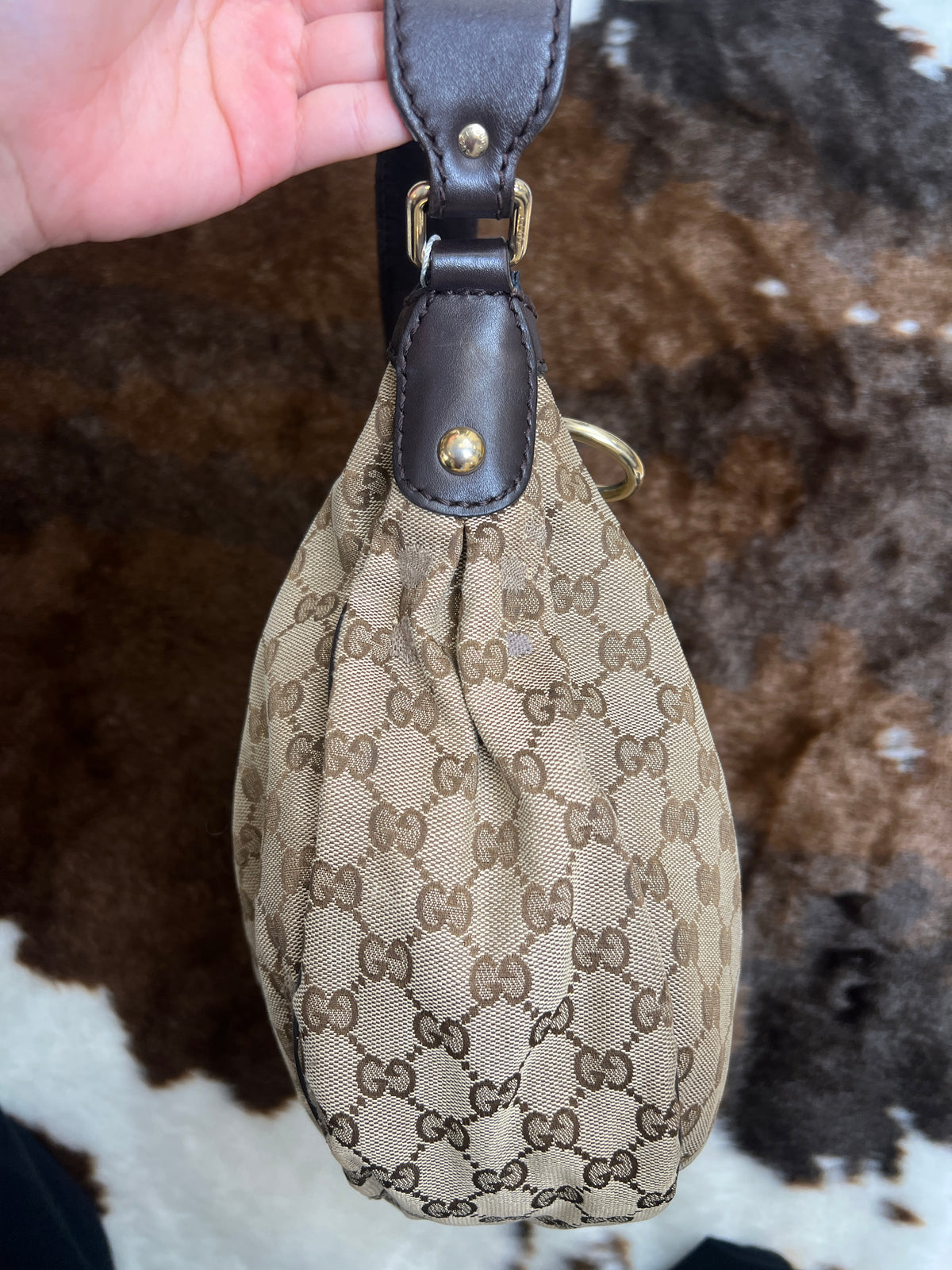 Gucci GG Canvas Crescent Hobo Bag