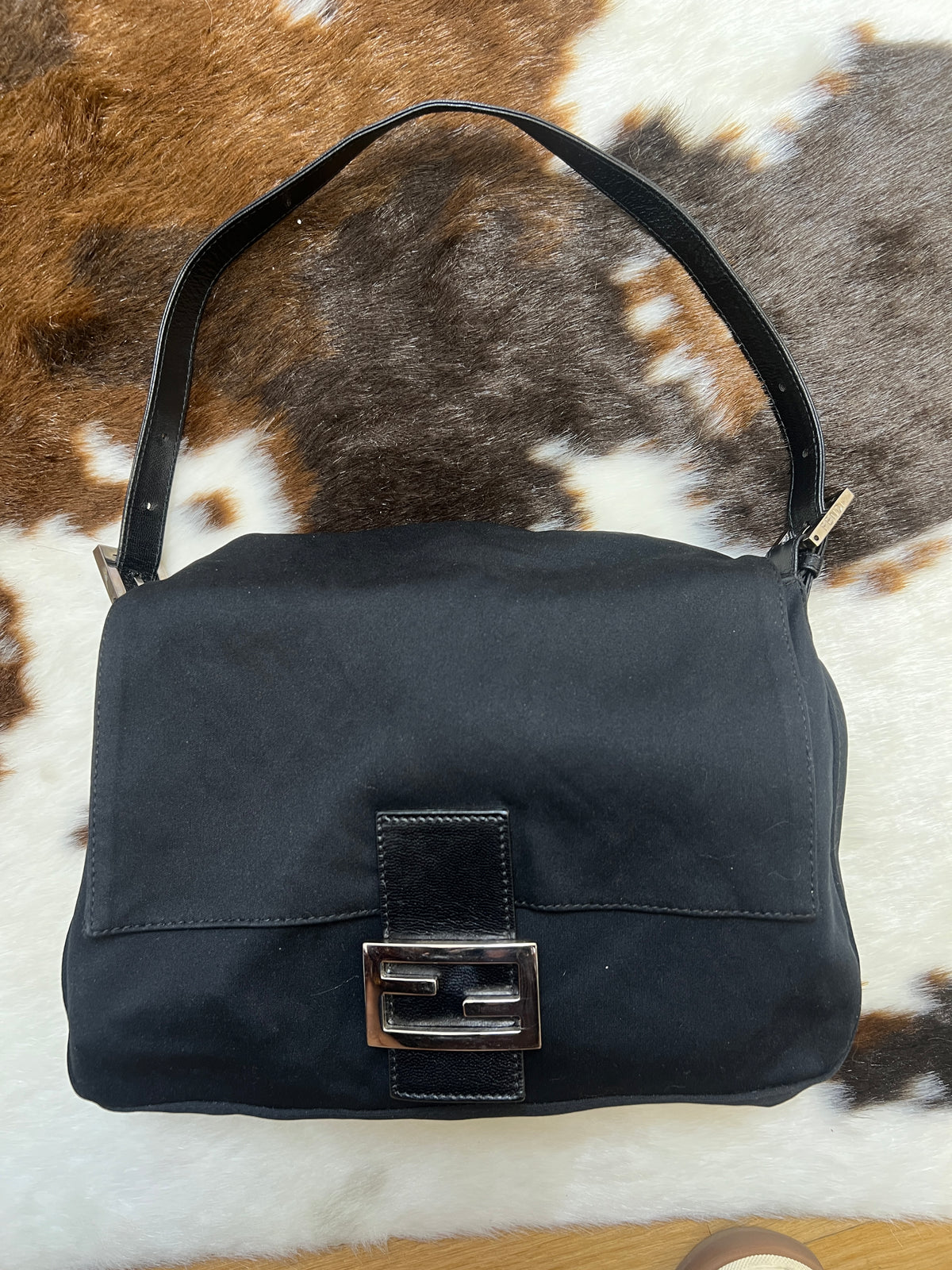 Fendi Black Baguette Shoulder Bag