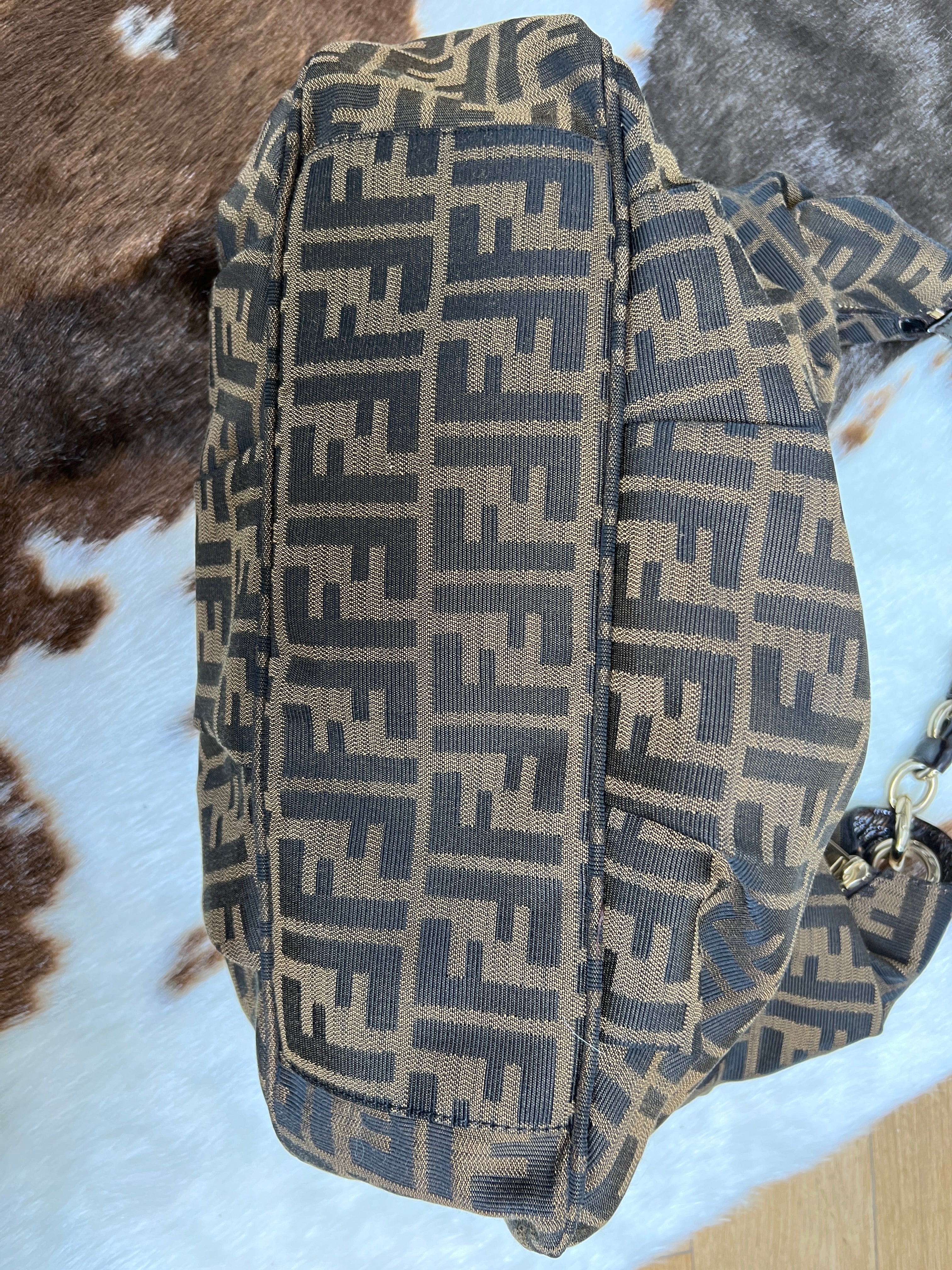 Fendi Zucca Chain Hobo Shoulder Bag