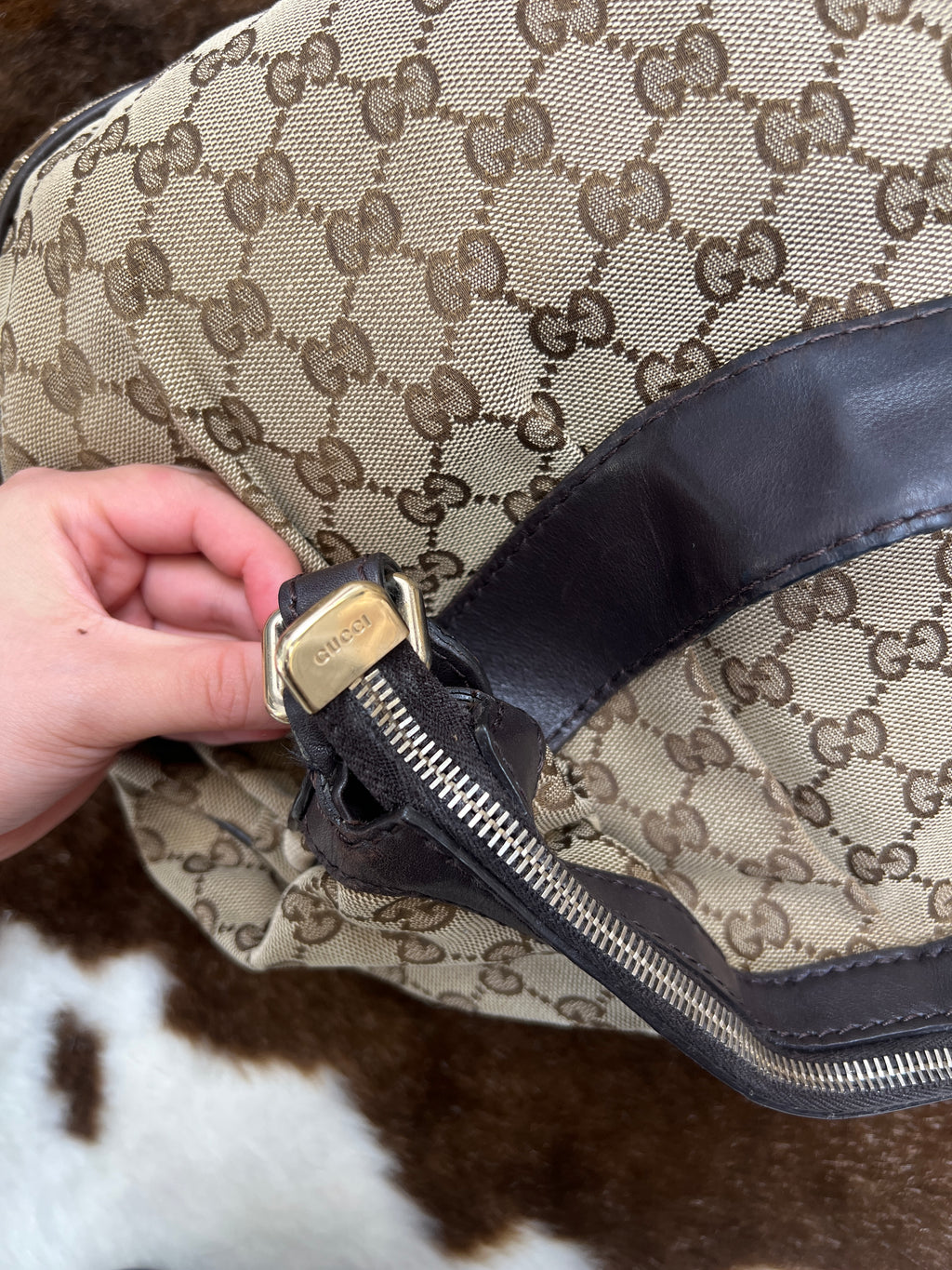 Gucci GG Canvas Crescent Hobo Bag