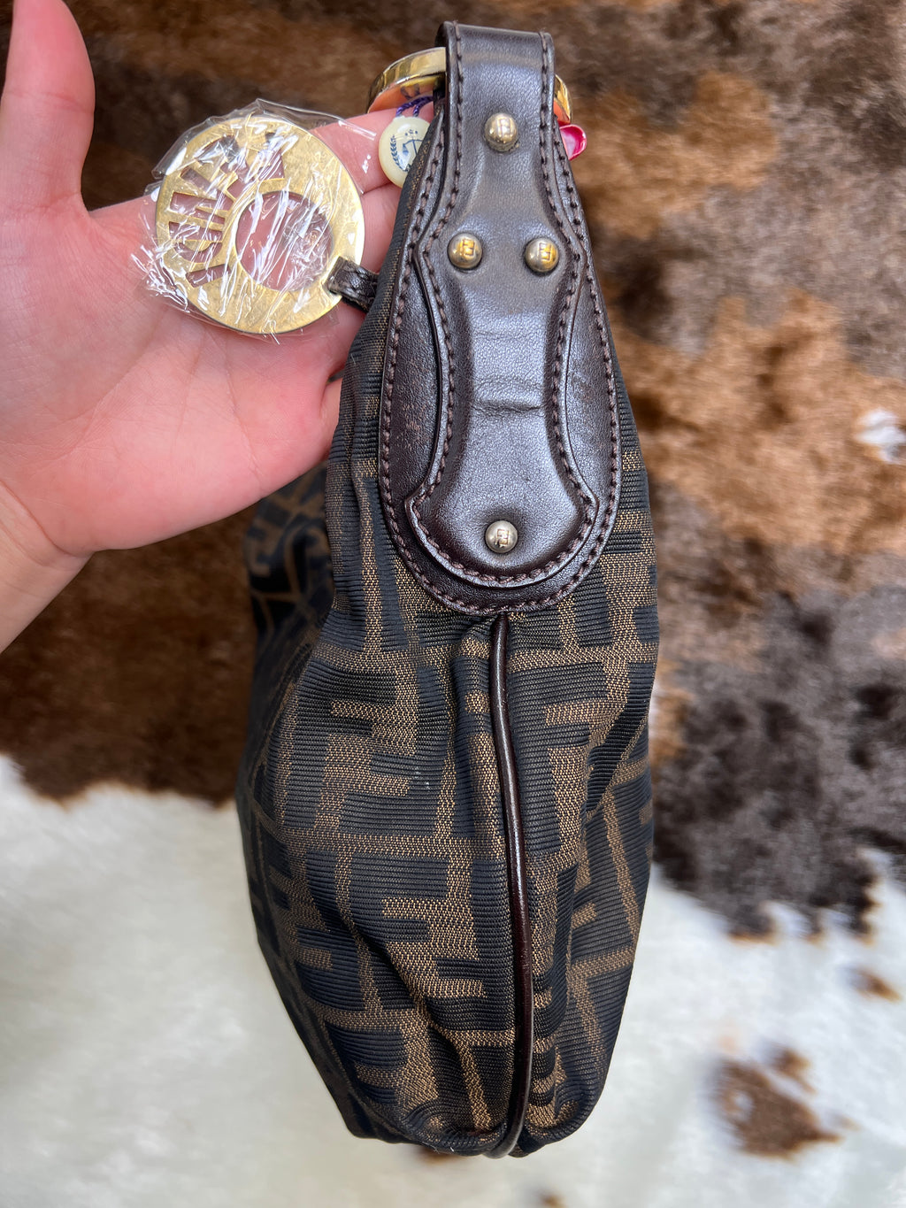 Fendi Zucca Monogram Chain Shoulder Bag