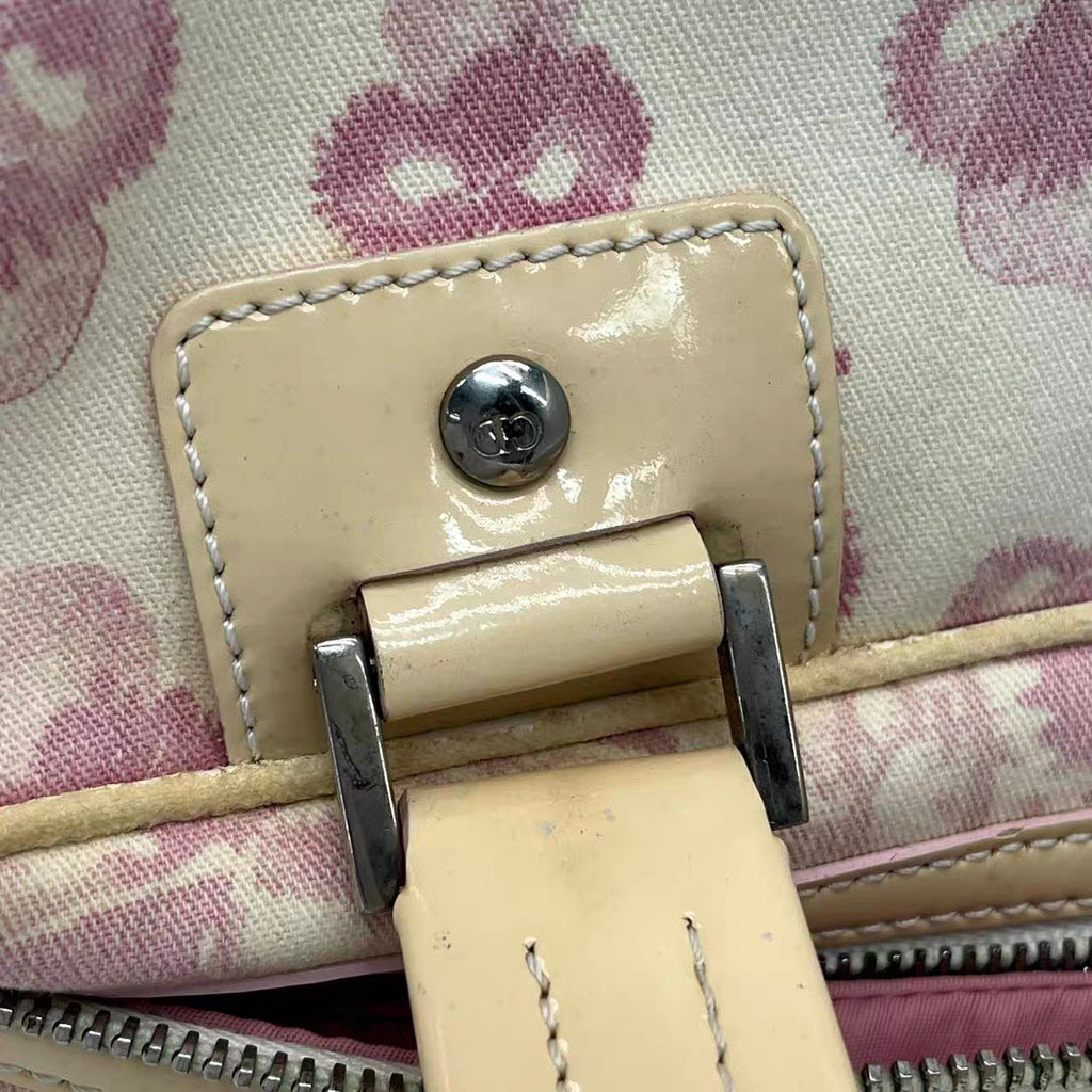 Dior Pink Monogram Boston Top Handle Bag