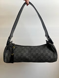 Gucci Black GG Canvas Baguette Shoulder Bag
