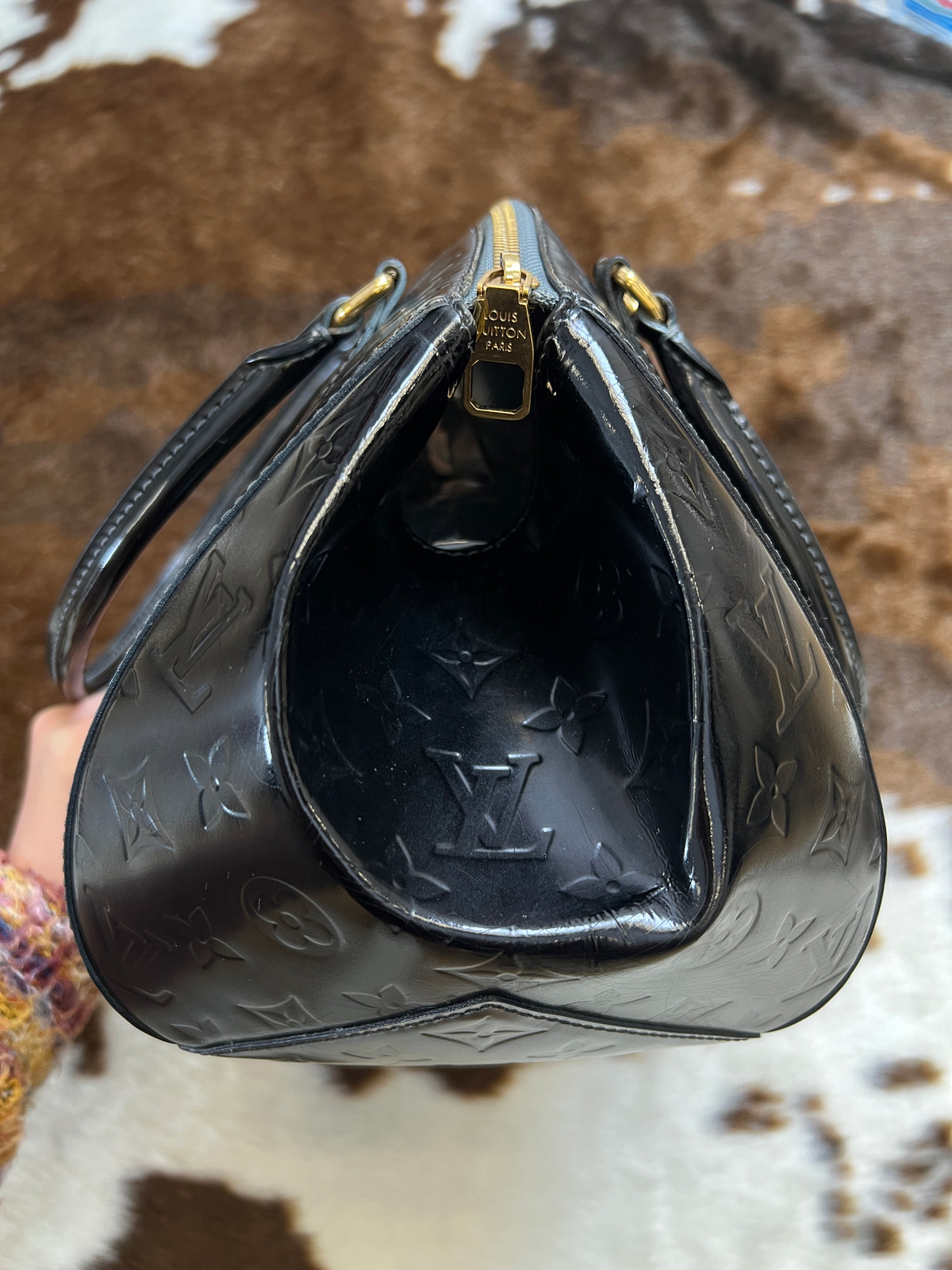 Louis Vuitton Black Monogram Vernis Top Handle Bag