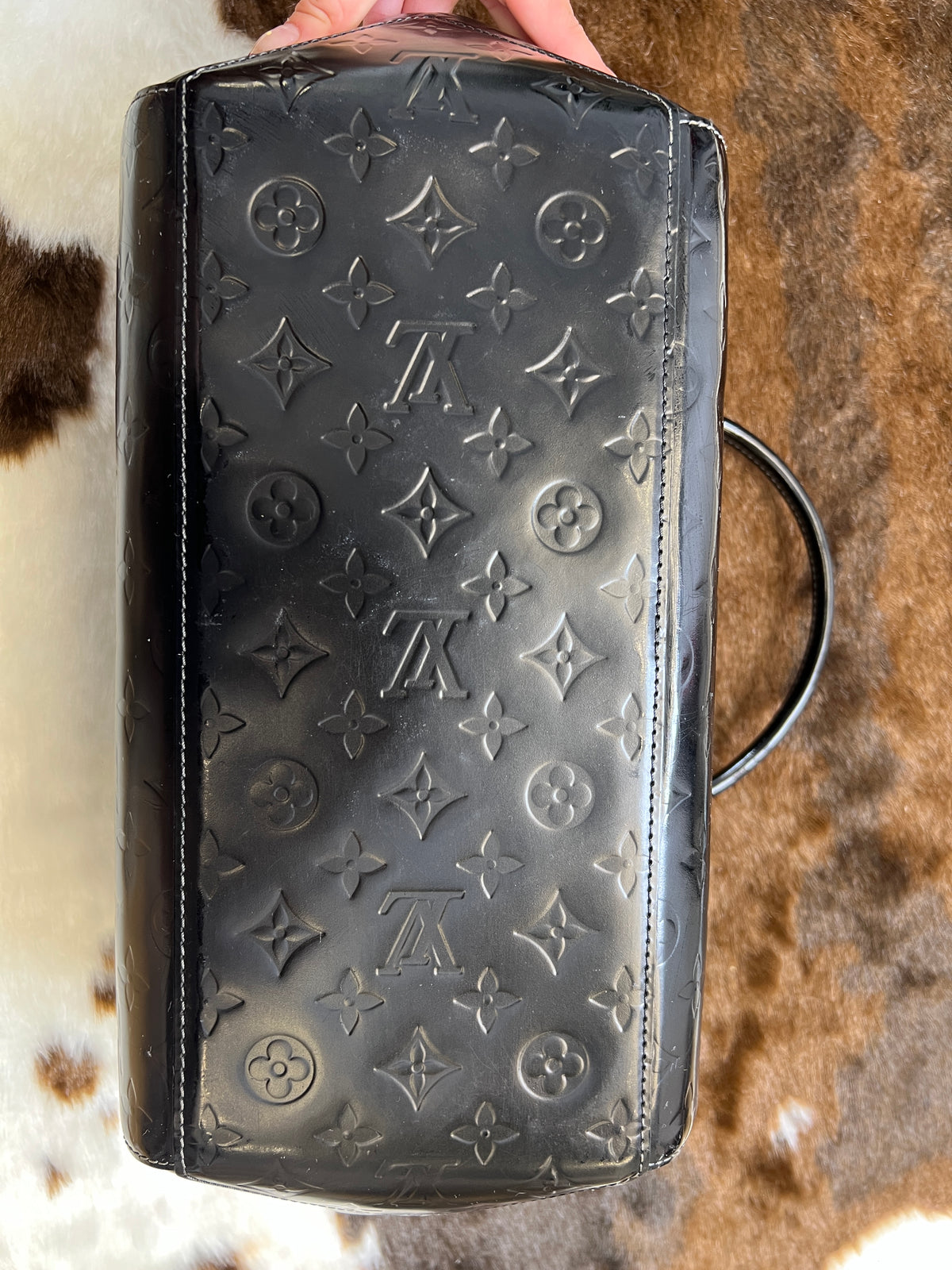 Louis Vuitton Black Monogram Vernis Top Handle Bag