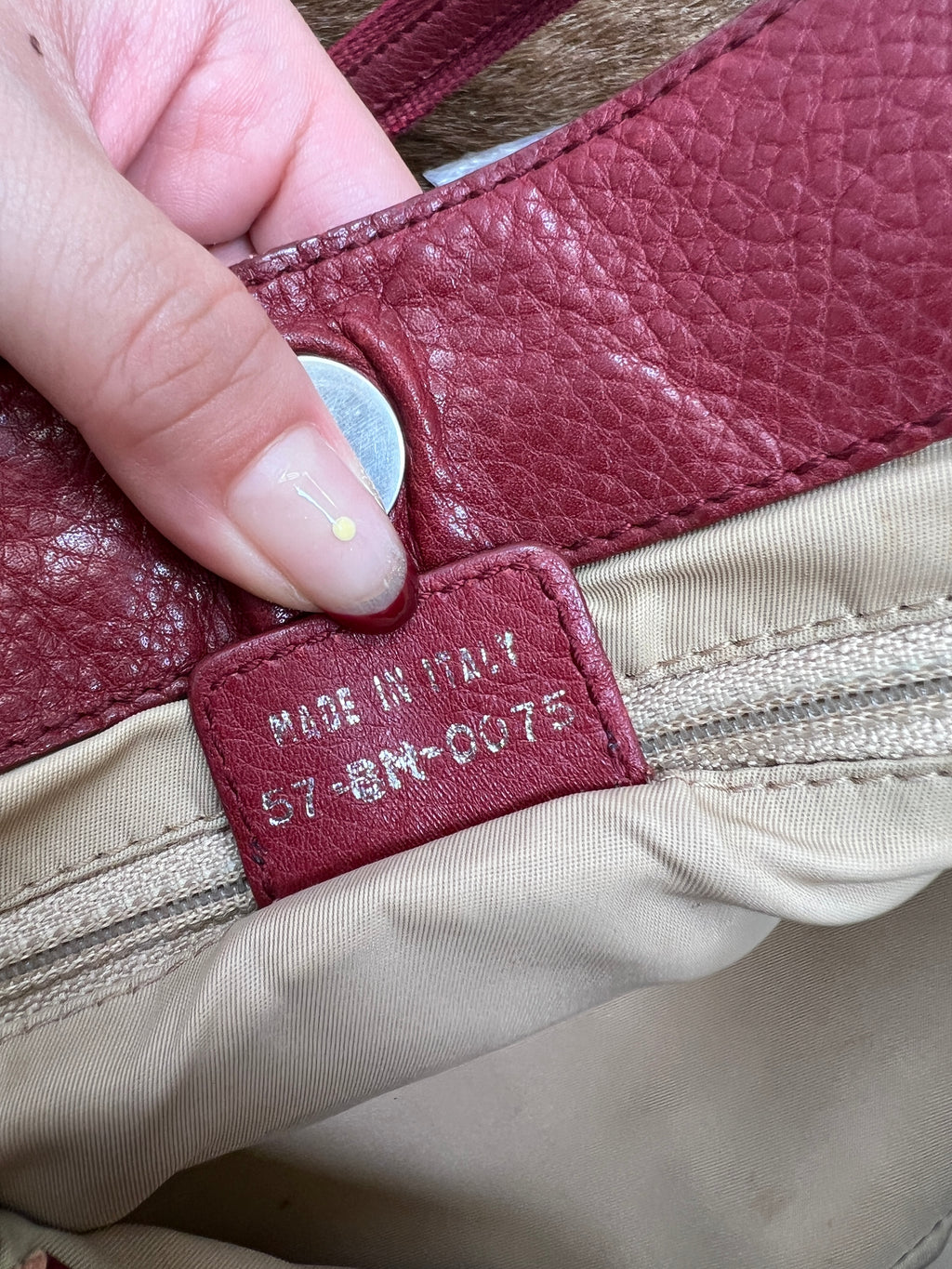 Dior Burgundy  Canvas Shoulder Bag