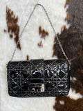Dior Black Cannage Patent Leather Chain Shoulder Bag