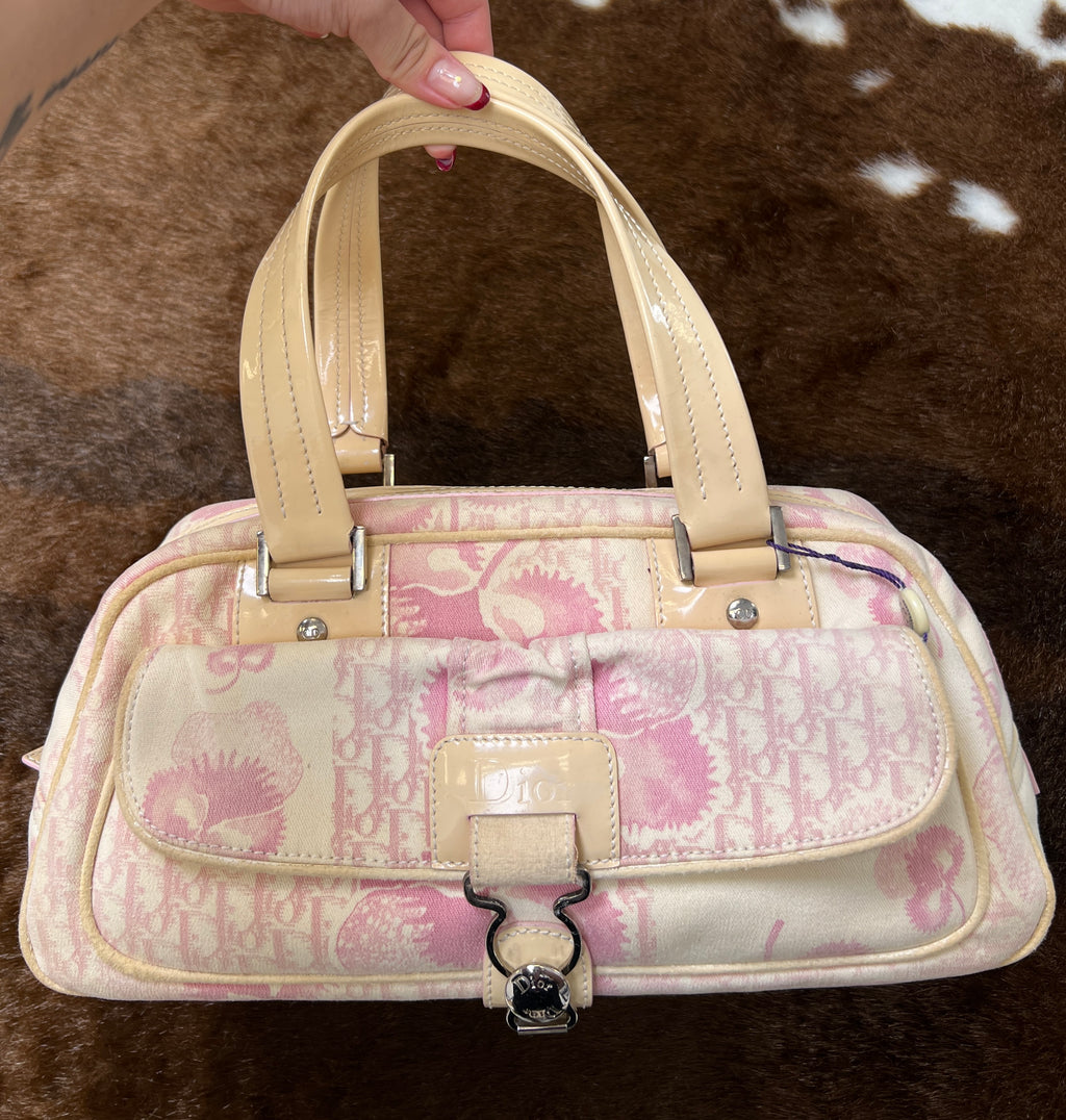 Dior Pink Monogram Boston Top Handle Bag