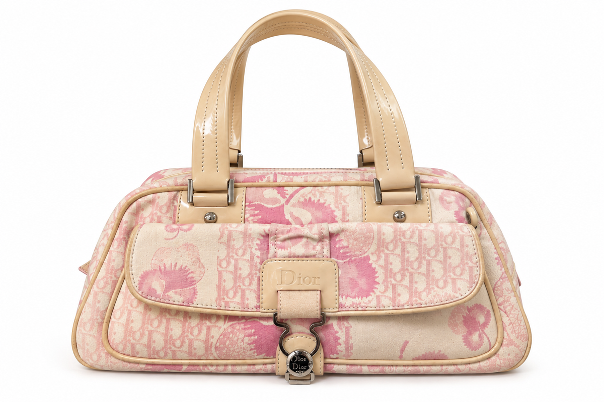 Dior Pink Monogram Boston Top Handle Bag