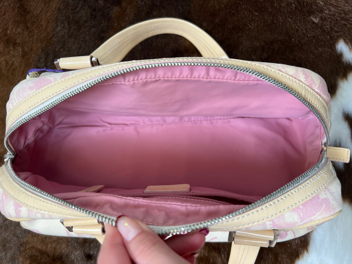 Dior Pink Monogram Boston Top Handle Bag