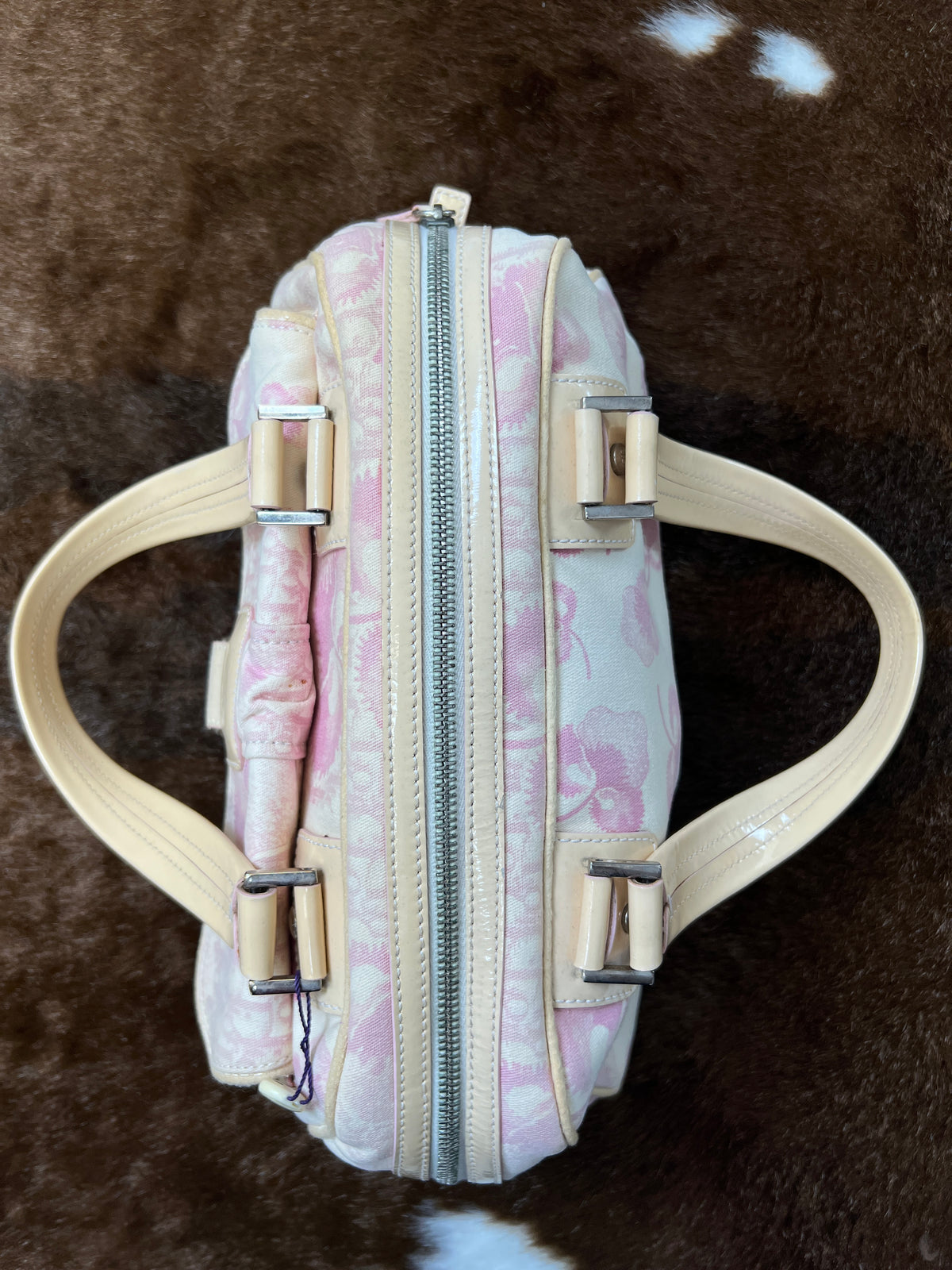 Dior Pink Monogram Boston Top Handle Bag