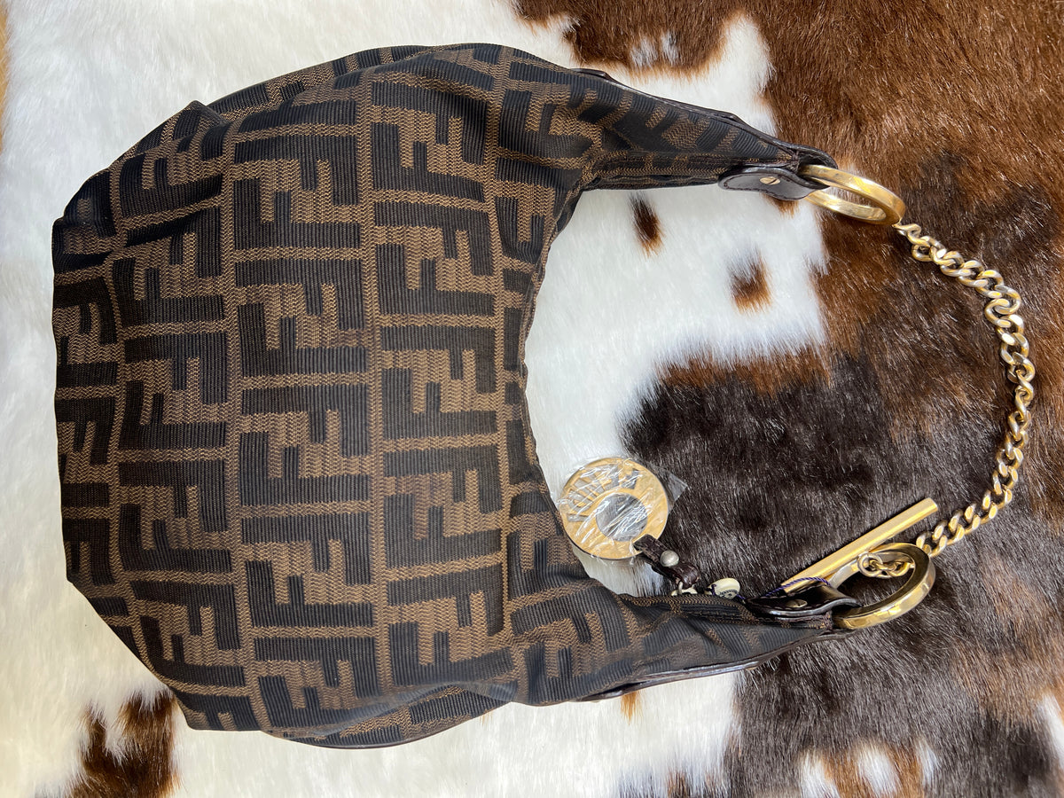 Fendi Zucca Monogram Chain Shoulder Bag